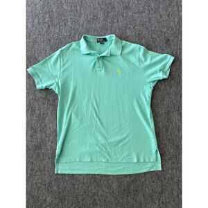 Vintage Polo Ralph Lauren Men's Turquoise Large Polo Shirt- EUC